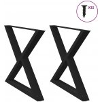 Omaxi 958977 Nohy k jídelnímu stolu 2 ks černé 90 x 72-73,3 cm ocelové – Zboží Dáma
