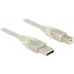 Delock 83896 USB 2.0 USB A vidlice USB B vidlice 5m průhledný – Zboží Živě