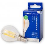 Tesla LED žárovka miniglobe FILAMENT RETRO E14, 6W, 230V,806lm,25 000h, 4000K denní b.,360st,čirá – Hledejceny.cz