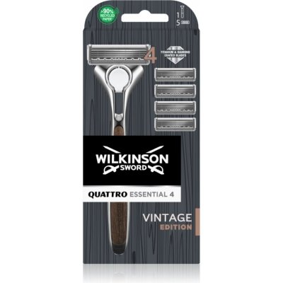Wilkinson Sword Quattro Essentials 4 Vintage + 4 ks hlavic – Zboží Mobilmania