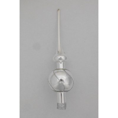 ONREX Vánoční ozdoba skleněná špice stříbrná linky 28 cm – Hledejceny.cz