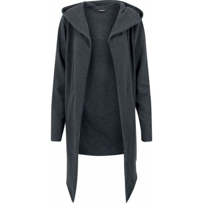 Urban Classics Long Hooded Open Edge Cardigan charcoal – Zboží Dáma
