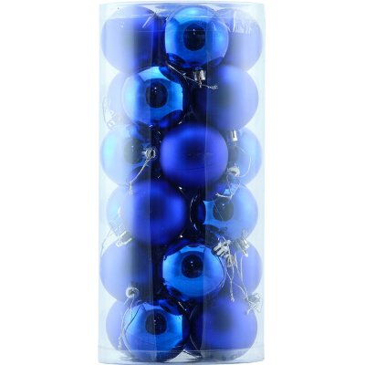 DECOLED Plastové koule 6 cm sada 24 ks modré 12 x lesklá 12 x matná – Zboží Mobilmania
