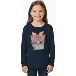 Dívčí tričko s kočkou bf tmavě modrá – Hledejceny.cz