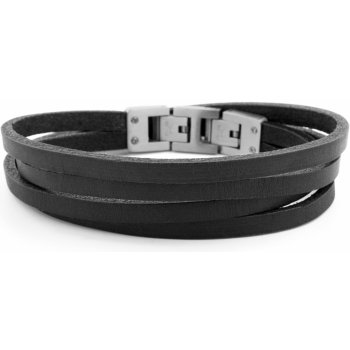 Lucleon Kožený náramek Black & Steel Roy Double-Wrap MP_bracelet231