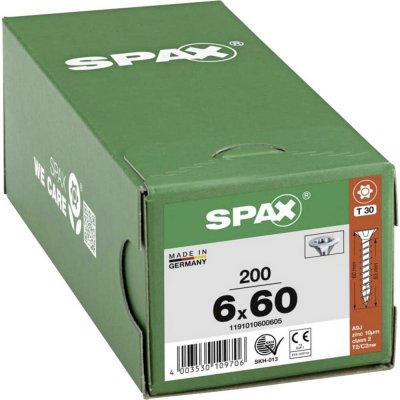 SPAX 1191010600605 R 88091 Senkkopf/T-STAR šroub do dřeva 6 mm 60 mm T-STAR plus ocel WIROX 200 ks – Hledejceny.cz