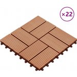 Petromila terasové dlaždice 30 x 30 cm 2 m² WPC teak 22 ks – Zboží Mobilmania