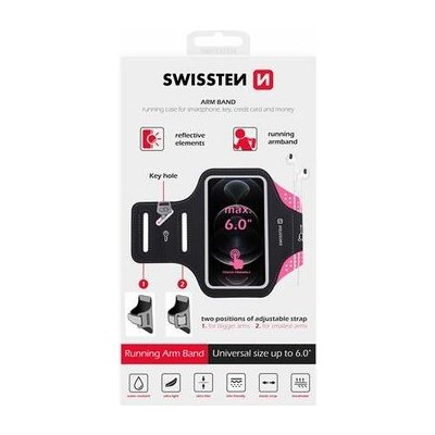 Pouzdro SWISSTEN ARMBAG CASE pro 6 růžové