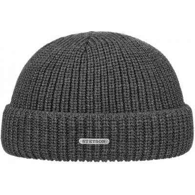 Stetson Low Nízká čepice s texturovaným úpletem merino beanie – Hledejceny.cz
