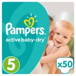 Pampers Active Baby velikost 5, 11 - 16 kg plenkové kalhotky 50 kusů