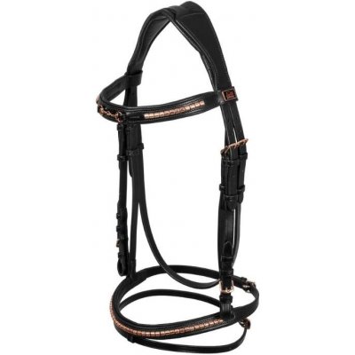 SUPREME Uzdečka Rose Gold s anglickým nánosníkem černá – Zboží Dáma