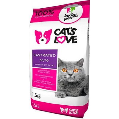 Nativia Kočka není pes Cat's Love Castrated 1,5 kg