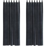 Tmavě šedé zatemňovací závěsy sametové 140 x 245 cm – Hledejceny.cz