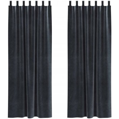 Tmavě šedé zatemňovací závěsy sametové 140 x 245 cm – Hledejceny.cz