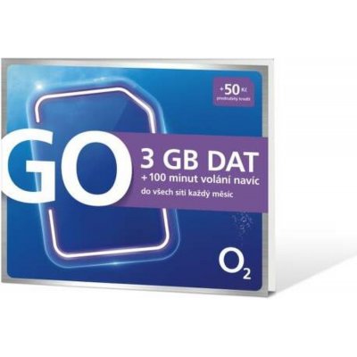 SIM karta O2 GO 3GB dat + 50Kč kredit – Zboží Mobilmania