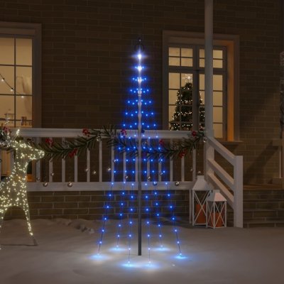 vidaXL Vánoční stromek na stožár 108 modrých LED diod 180 cm – Zbozi.Blesk.cz
