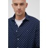 Pánská Košile Tommy Hilfiger bavlněná košile regular s italským límcem tmavomodrá