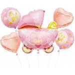 Paper Design Nafukovací balónky sada Baby Girl fólie – Zboží Dáma