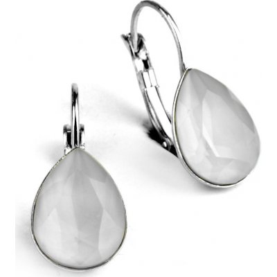 Swarovski Elements Pear stříbrné visací šedé slzičky kapky 39169.4 Powder Grey šedá světlá pudrová pastelová – Zbozi.Blesk.cz