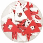 Anděl Přerov Anděl dřevěný s lepíkem 4,5 cm červený a bílý 16 ks v krabičce – Hledejceny.cz