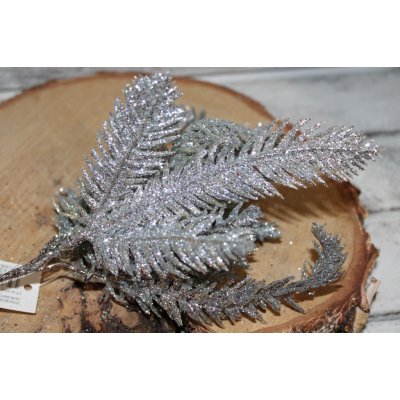 Autronic Větvička s glitry 20 x 15 cm Barva: Stříbrná – Hledejceny.cz