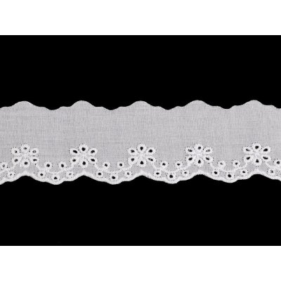 Bavlněná madeira - štykování šíře 40 mm Varianta: bílá, Balení: 13.5 m – Zboží Dáma