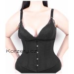 Korzety.cz Korzet extra stahovací korzet pod prsa z černé bavlny v nízkém střihu pro ženy s boky pro pas – Zboží Dáma
