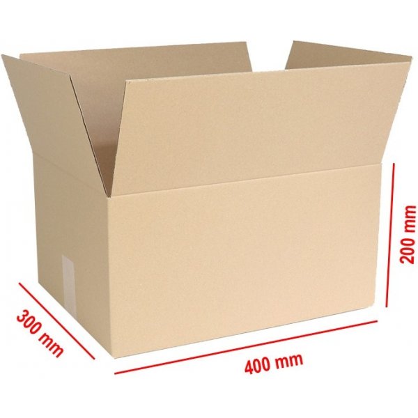 Archivační box a krabice Obaly KREDO Lepenková Krabice 400 x 300 x 200 mm 3VVL