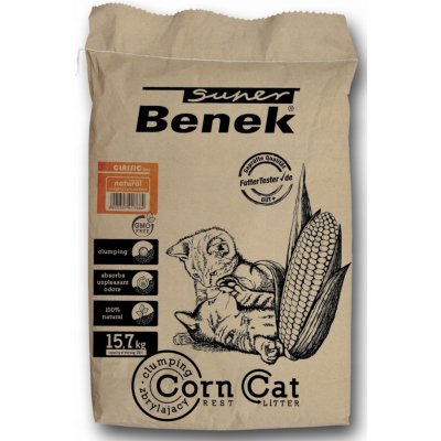BENEK Super Corn Cat Golden kukuřičné pro kočky 25 l – Sleviste.cz