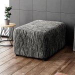 GA.I.CO bielastický potah na taburet Universo Nový žíhaný černobílý 40 x 40 x 40 cm – Zboží Mobilmania