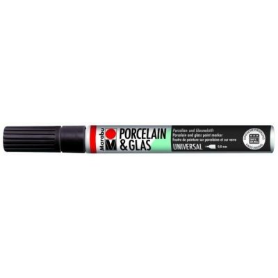 Marabu Popisovač na sklo a porcelán černý hrot 1-2 mm – Sleviste.cz