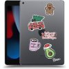 Pouzdro na tablet Picasee silikonový obal pro Apple iPad 10.2 2021 9. gen Christmas Stickers průhledný