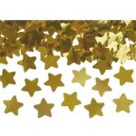 Vystřelovací konfety zlaté hvězdy 40 cm