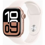 Apple Watch Series 10 42mm růžově zlatý hliník se světle ruměným sportovním řemínkem S/M MWWH3QC/A – Zboží Živě