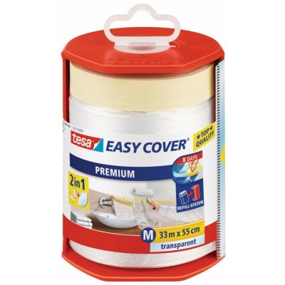 Tesa Easy Cover, kombinace zakrývací fólie a malířské pásky, odvíječ, průhledná, 33m x 0,55m (59177-00003-03)