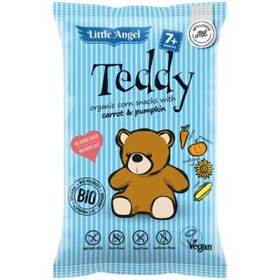 Little Angel Snack kukuřičný Teddy mrkev a dýně Bio 60 g – Zboží Dáma