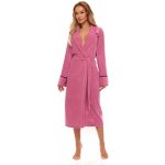 L&L dámský župan 2304 dlouhý hladký Fialovo-růžová – Zboží Dáma