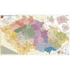 Nástěnné mapy Excart Maps ČR - obří nástěnná mapa PSČ 240 x 135 cm Varianta: bez rámu v tubusu, Provedení: laminovaná mapa v lištách