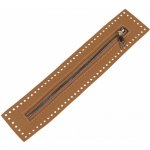 Zip na kabelky, tašky, pouzdra 6x27 cm - hnědá koňak – Zbozi.Blesk.cz
