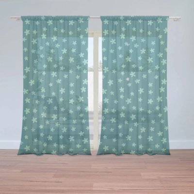 Záclony Zelené hvězdy: 2 ks - 150x250 cm - Sablio – Hledejceny.cz
