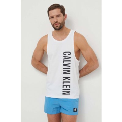 Calvin Klein Swimwear Tank top KM0KM00997 regular fit bílá – Zboží Mobilmania