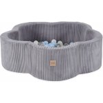 Plush Nest suchý bazén Květinová zóna prémiový manšestr šedý 95 x 30 cm + 200 míčků – Sleviste.cz