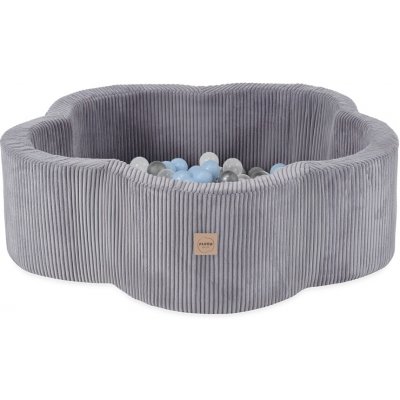Plush Nest suchý bazén Květinová zóna prémiový manšestr šedý 95 x 30 cm + 200 míčků – Sleviste.cz