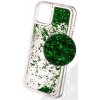Pouzdro a kryt na mobilní telefon Pouzdro 1Mcz Liquid Hexagon Sparkle ochranné s přesýpacím efektem třpytek Apple iPhone 13 Pro zelené