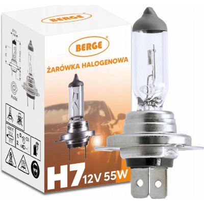 BERGE H7 Halogenová žárovka - 12V - 55W - teplá bílá 3200K - SADA 2 ks. 2XZ-H7-12V-55W – Zboží Živě