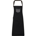 Premier Workwear Džínová zástěra s náprsenkou a umělou kůží PR136 Black Denim 72x86cm – Hledejceny.cz