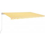 VidaXL Ručně zatahovací markýza 500 x 350 cm žlutobílá – Zboží Mobilmania