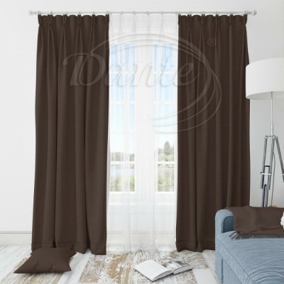 Látka Blackout UNI 117 hnědý na závěsy, polštářky - 160 x 145 cm – Hledejceny.cz