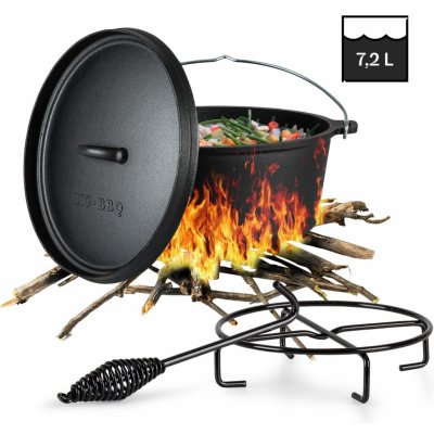 Klarstein Galloway, litinový hrnec, 9.0 barbecue hrnec, litina, nožičky, velikost L/7,2 l (25031-AP) – Hledejceny.cz