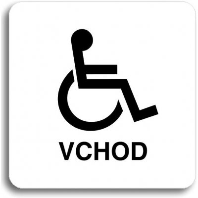 Accept Piktogram "vchod pro invalidy" (80 × 80 mm) (bílá tabulka - černý tisk bez rámečku)